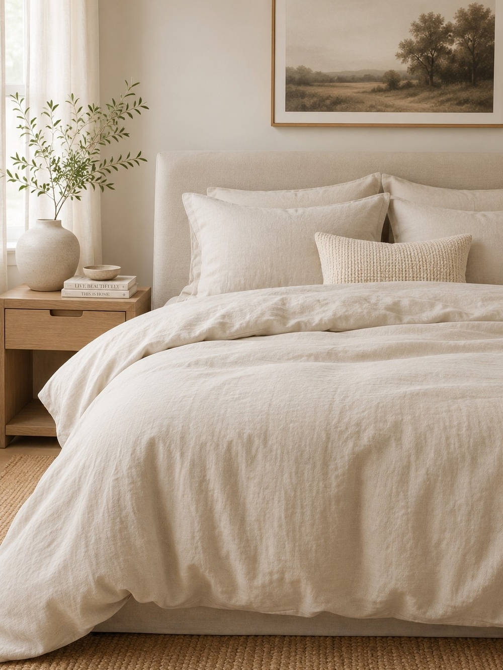 Quince 100% European Linen Duvet Cover King/Cal King Sand NWOT